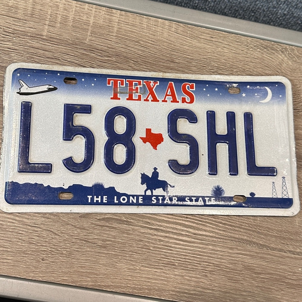 License Plate Texas Lone Star State Space Shuttle Cowboy L58-SHL Metal